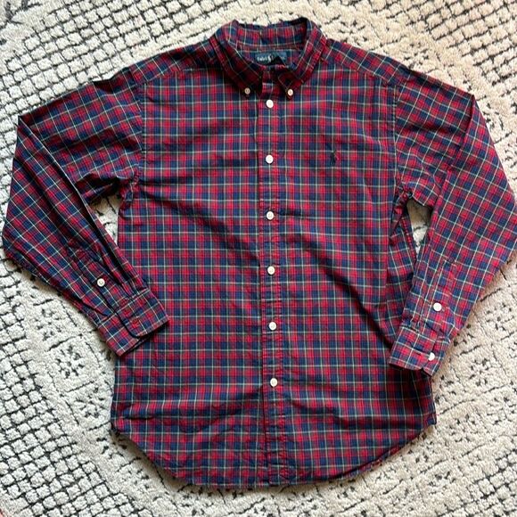 Ralph Lauren Plaid Button Down Shirt Size L 14-16 - Picture 1 of 4